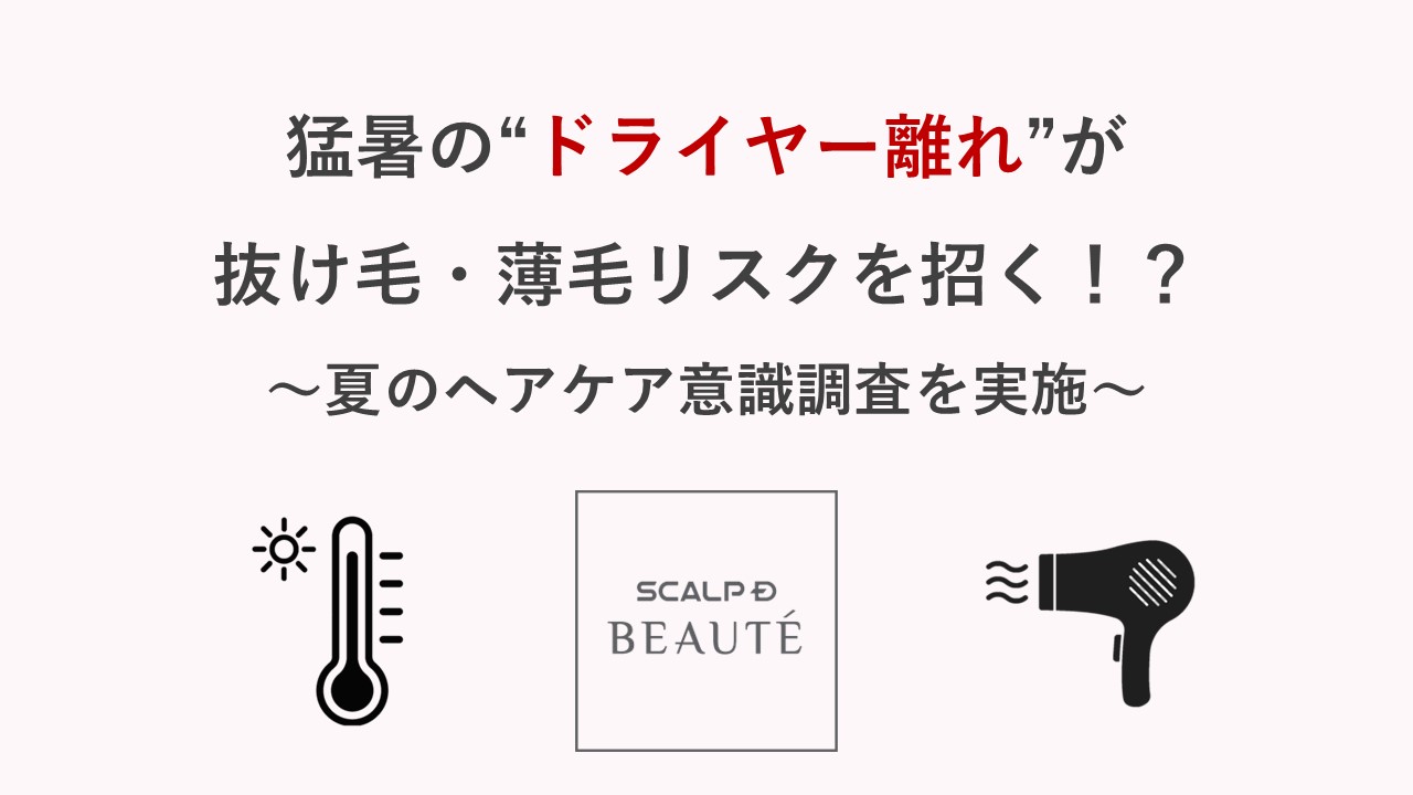 ～夏のヘアケアに関する意識調査を実施～ 「暑くてドライヤーを使わない」更年期のホットフラッシュも影響  猛暑の“ドライヤー離れ”が抜け毛・薄毛のリスクを招く！？
