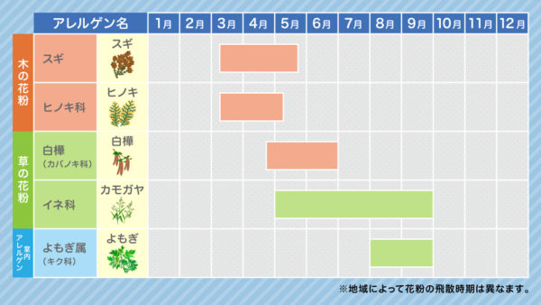 花粉症の原因植物